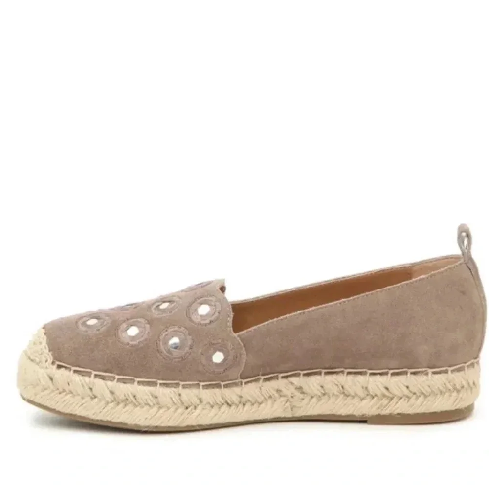 Crown Vintage Leather Casual Espadrilles in NeutralTaupe - Size 8.5